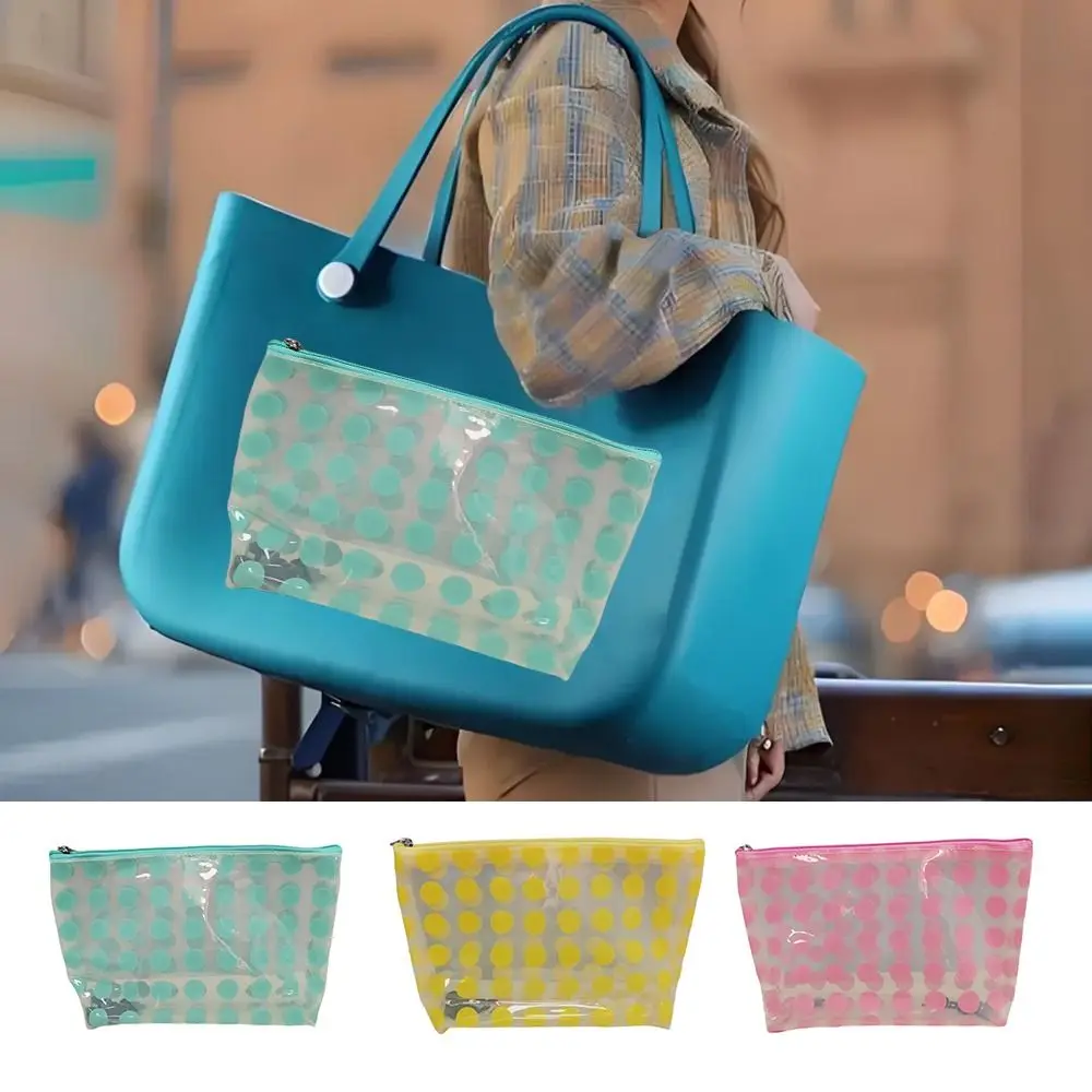 

Пляжная сумка из ПВХ, водонепроницаемый прозрачный дорожный косметический органайзер, многоразовая разделительная сумка с волнистой точкой для сухого и влажного использования