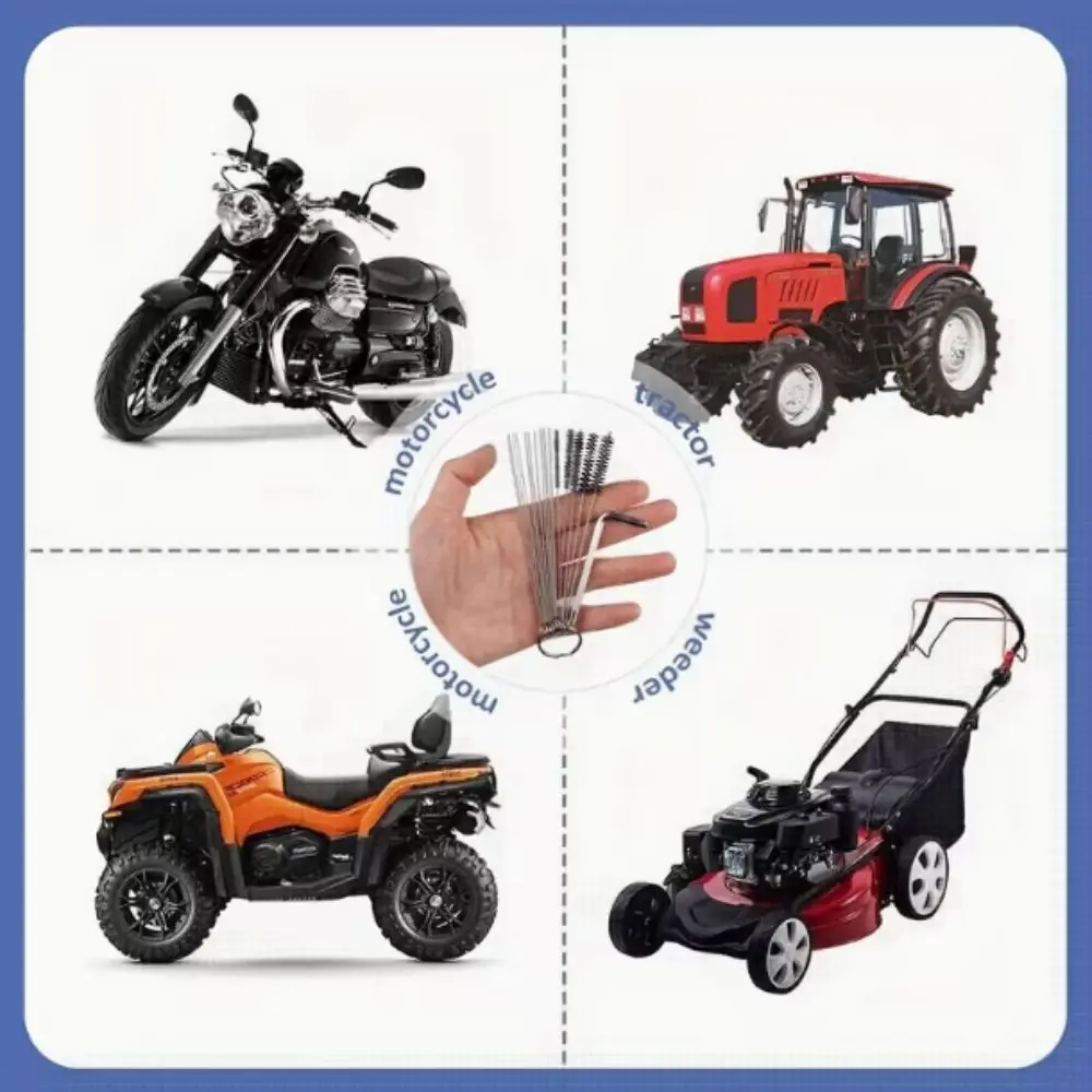 

Набор для чистки карбюратора: 10 игл, 5 нейлоновых щеток, универсальный инструмент для удаления нагара и грязи, портативный дизайн