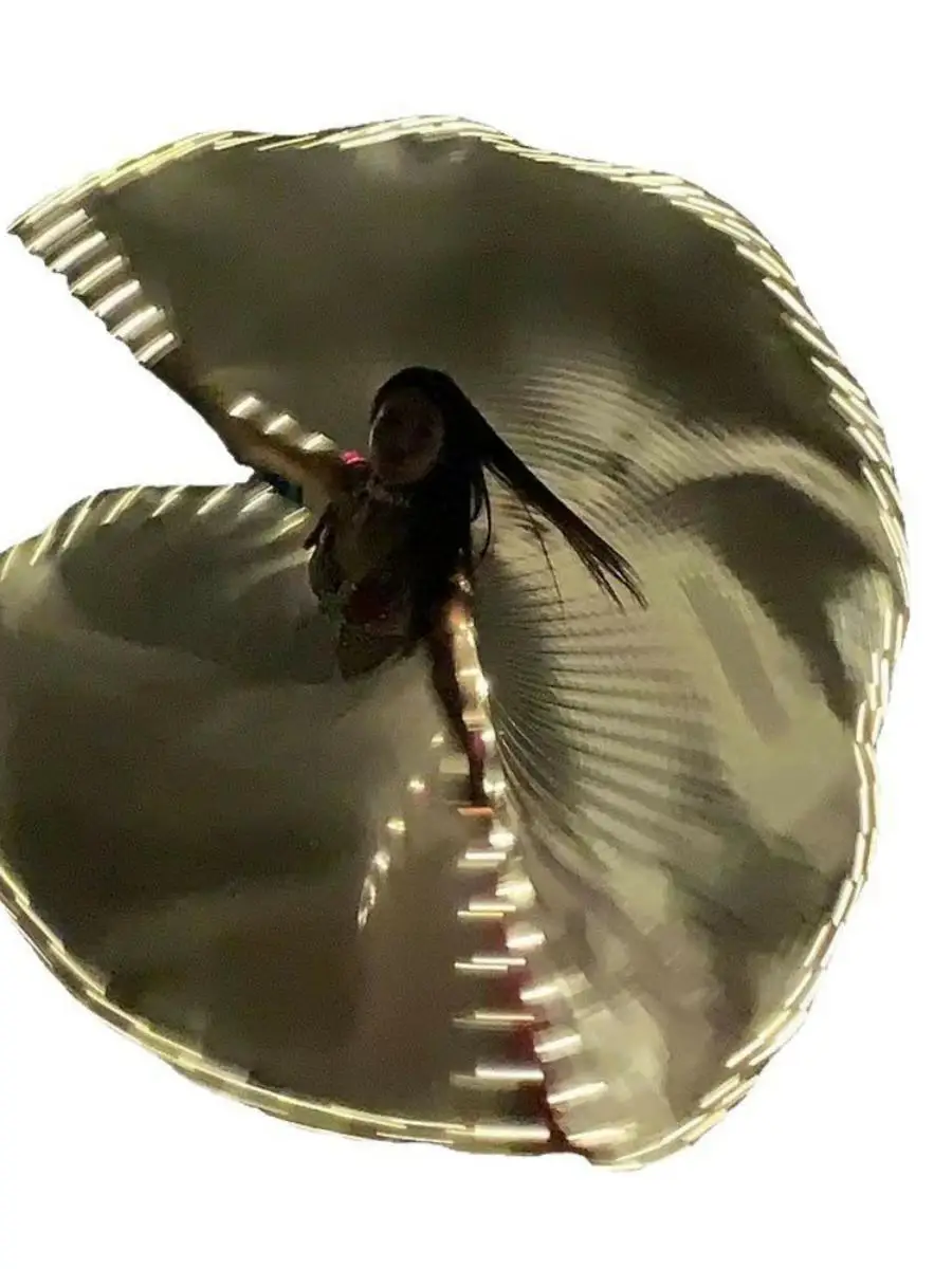 ชุดคลุมปีกเรืองแสง LED สีเงินเหลือง สำหรับการแสดงระบำหน้าท้องในวันฮาโลวีน