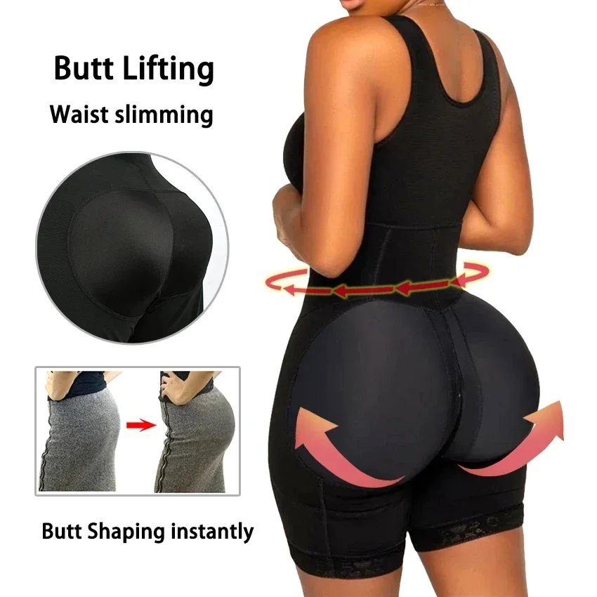 High Compression Body Shaper Faja Bodysuit Corset Top Side Zipper Original Colombian Girdles Postpartum Slimming Shapewear