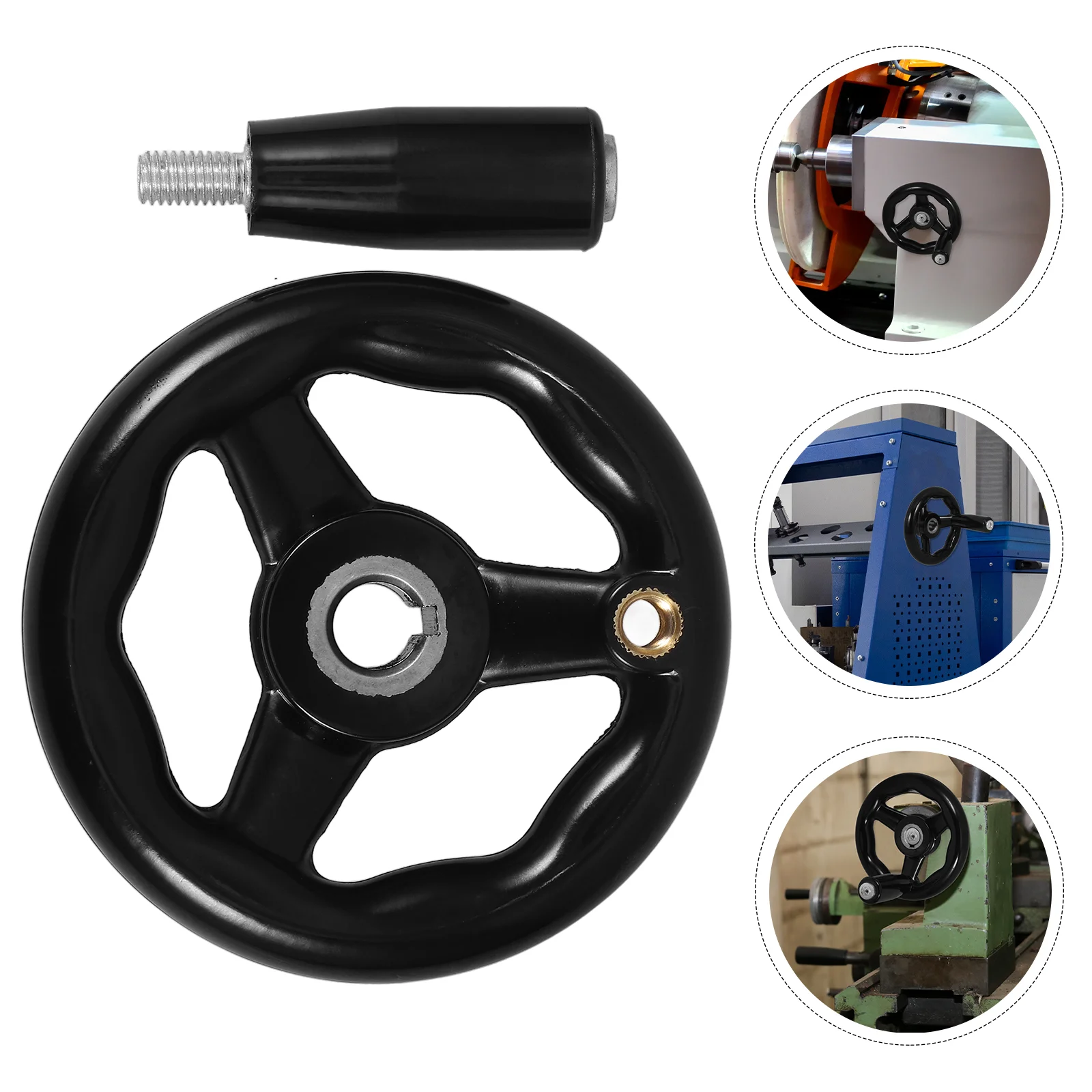 Machine Tool Rotary Handle Three Spoke Crank Revolving Wheel Handles Lathe Accessory Bakelite