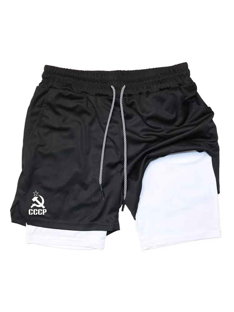 Men's Anime Hunter x Hunter Gym Shorts Bilayer 2-in-1 Breathable Quick-drying Absorb Sweat Sports Short Gym Jogging Pants df0574