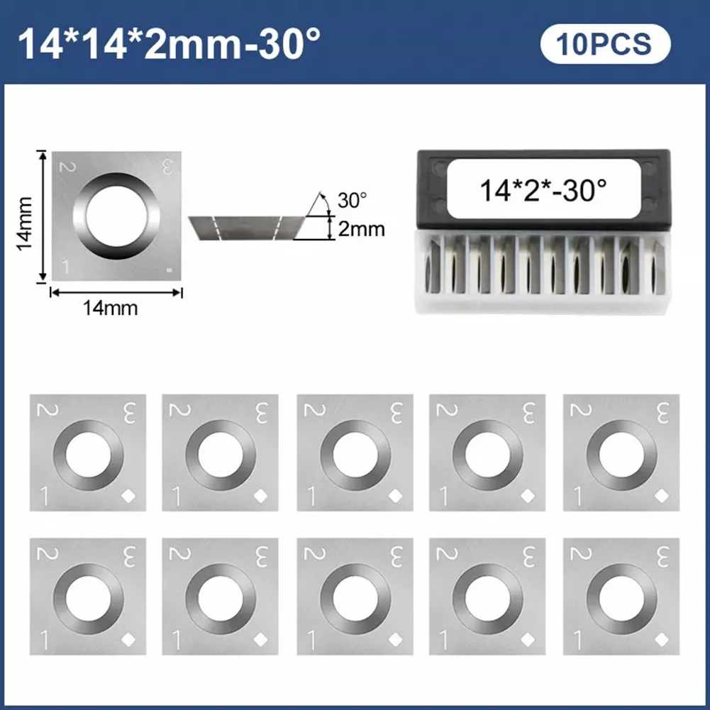 10pcs 14mm Standard Square Straight Tungsten Carbide Replacement Cutter Inserts Tools 14mm X 14mm X 2mm