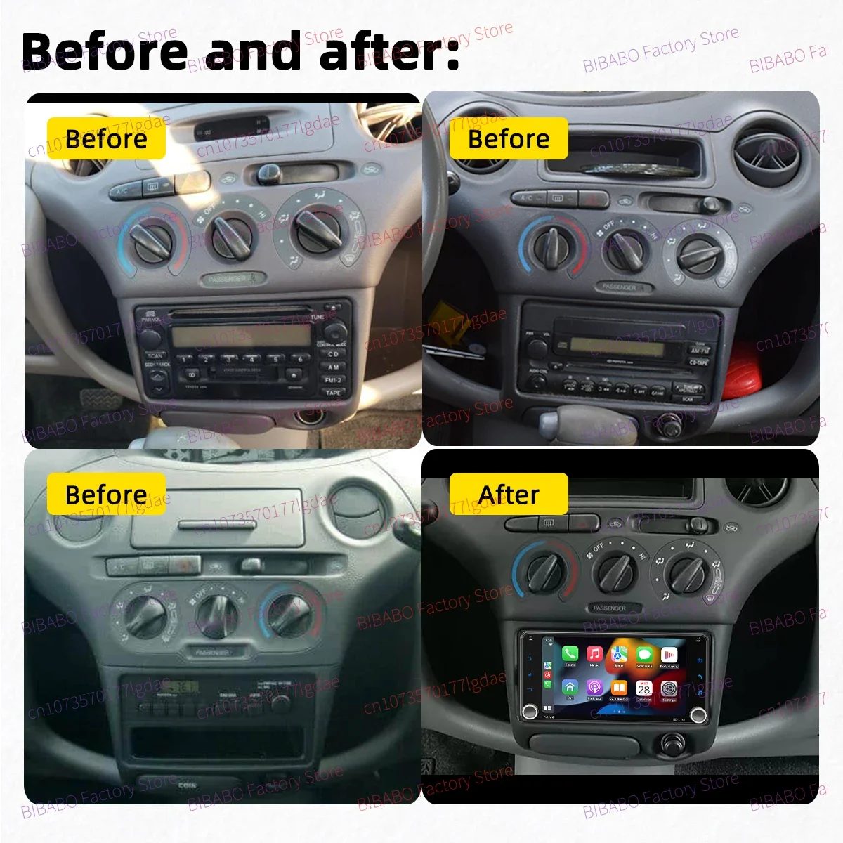 Android Radio Wireless Carplay Car Multimedia for Toyota Vitz XP10 Yaris Verso Platz Echo 1999-2005 7