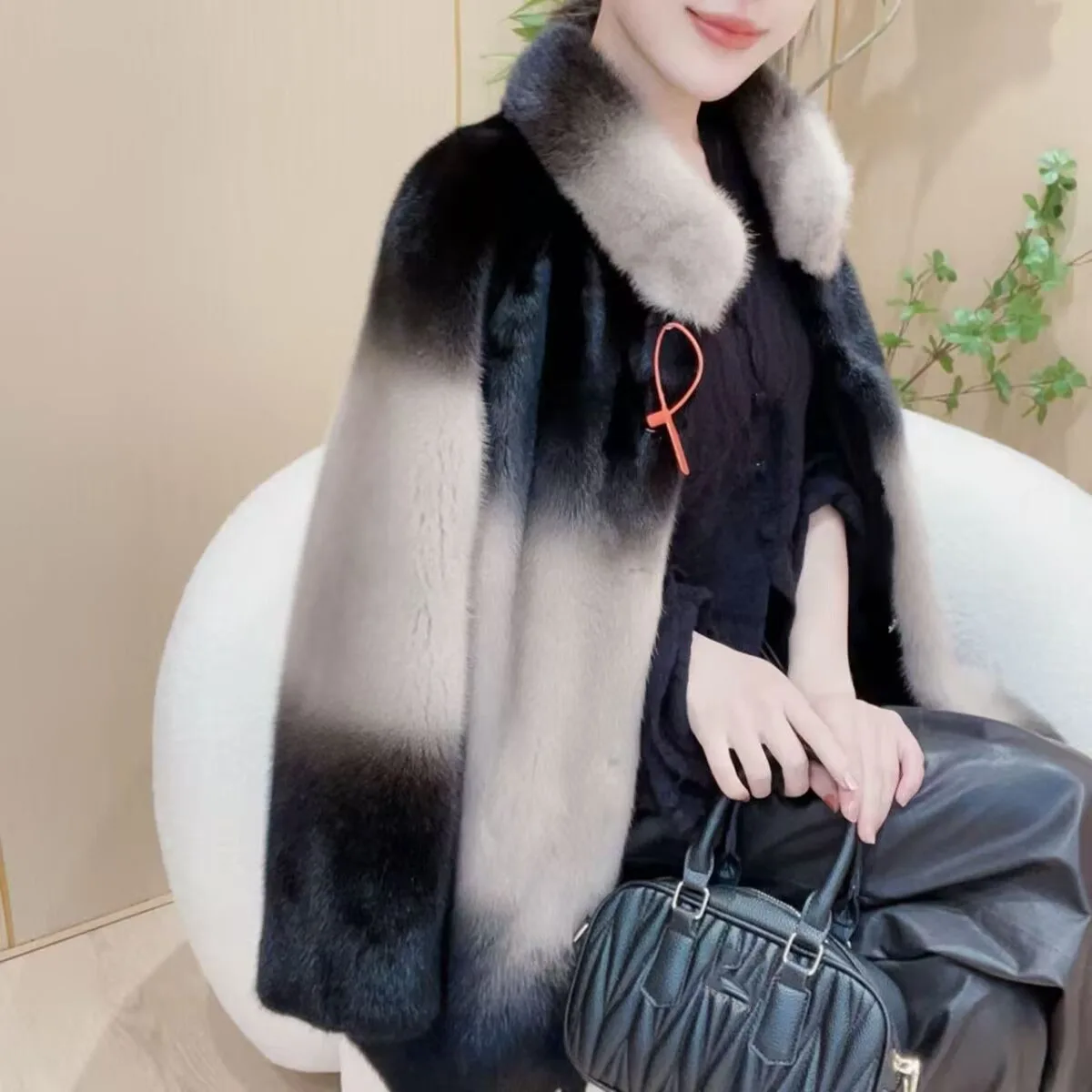 

Winter Faux Fur Jacket High Quality Middle-aged Elderly Mothers Fashion Stand Collor Thicken Warm Fur Overcoat Mink Fur Coat 4XL