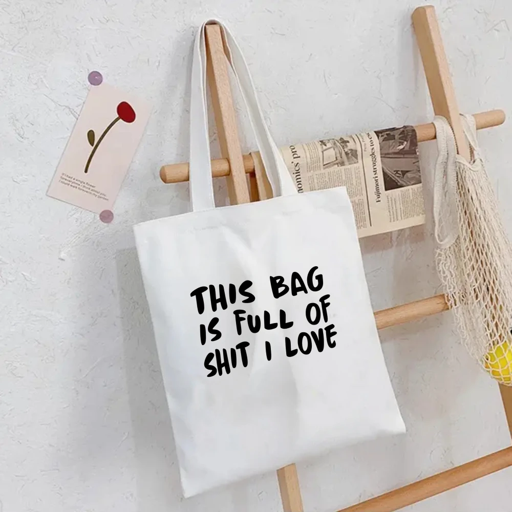 Bolsa de Lona con Frase en Español: "Vivamos y que pase lo que tenga que pasar", Bolsa de Hombro Blanca Inspiradora para la Vida Diaria