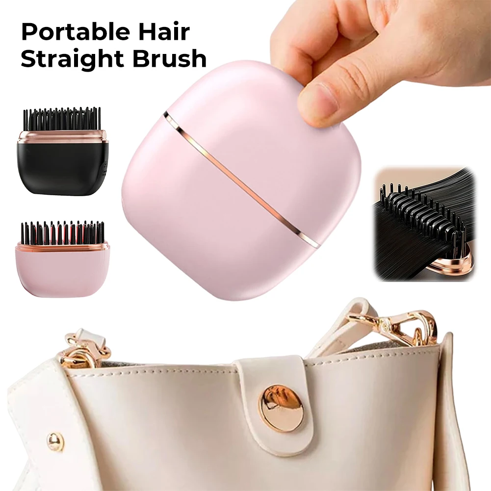 

Portable Hair Straight Brush Anti-Scald Wireless Hair Styling Combs USB Rechargeable Dual Use for Girl Women Home Travel
