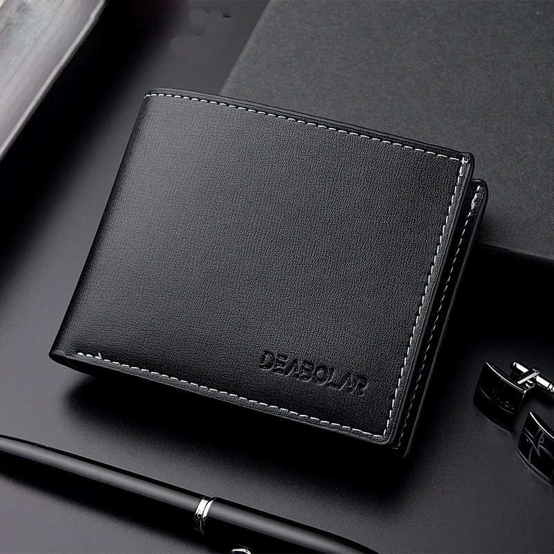 2023New Wallet Men Leather Purse for Men Wallets with Zipper Card Holder Coin Pocket Male Money Bag Classic Monederos De Hombre