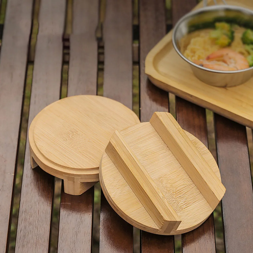 

Bamboo Lid Heat Insulation Waterproof Moisture Proof Camping Wok Pot Cover Wok Cover Cooking Tool Long Service Life