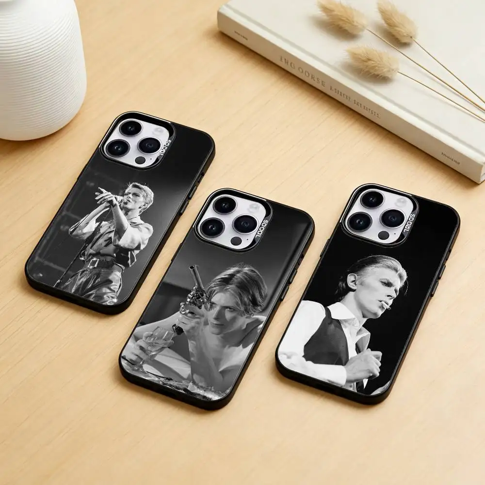 

D-David-Singer B-Bowies Phone Case For iPhone 17,16,15,14,13,12,11,Pro Max,Plus Candy Silver Cover