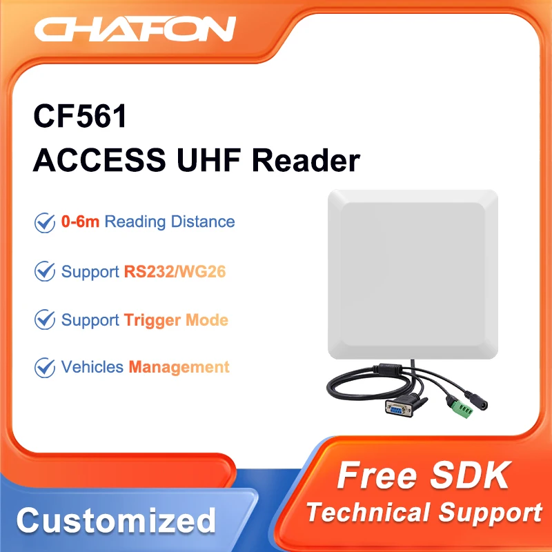 

CHAFON CF561 5m UHF Access Reader with RS232/WG/Trigger Interface for Parking Management