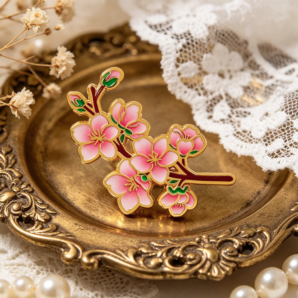 Cherry Blossom Enamel Pin Sakura Brooch Lapel Pins Badge on Backpack Clothing Accessories Fashion Jewelry Friends Gifts view 3