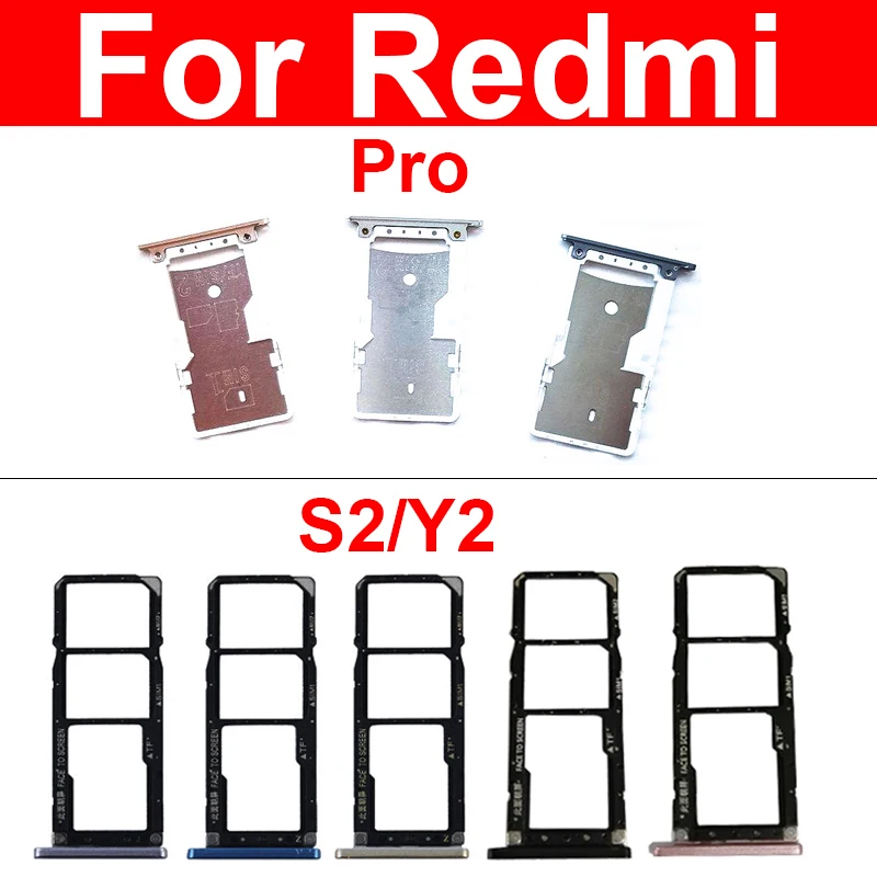 

Sim Card Tray Holder For Xiaomi Redmi S2 Y2 Pro Sim Tray Card Slot Adapter Repair Parts