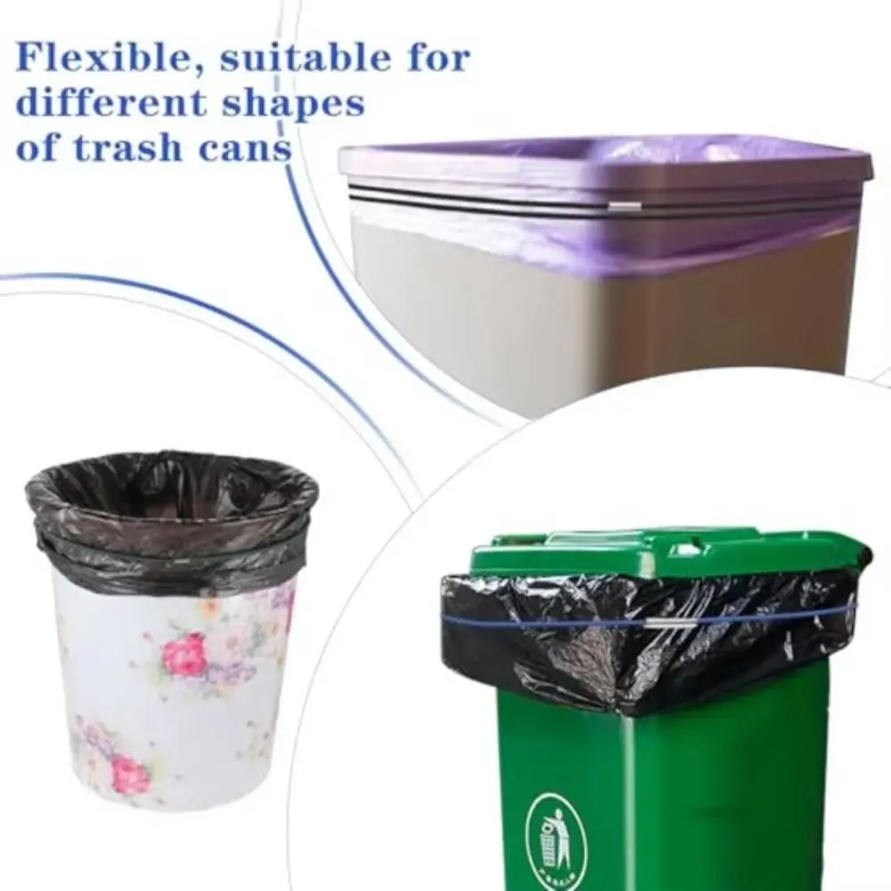 3Pcs Multifunctional Colorful Trash Can Bands Durable Stretchable Garbage Can Bands Rubber Adjustable Trash Bag Holder Household