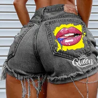 1993 New Style Wisha Amazon Ebay Sexy Multi-Button Printing Denim Shorts From China Mainland Jeans With Unbranded Label