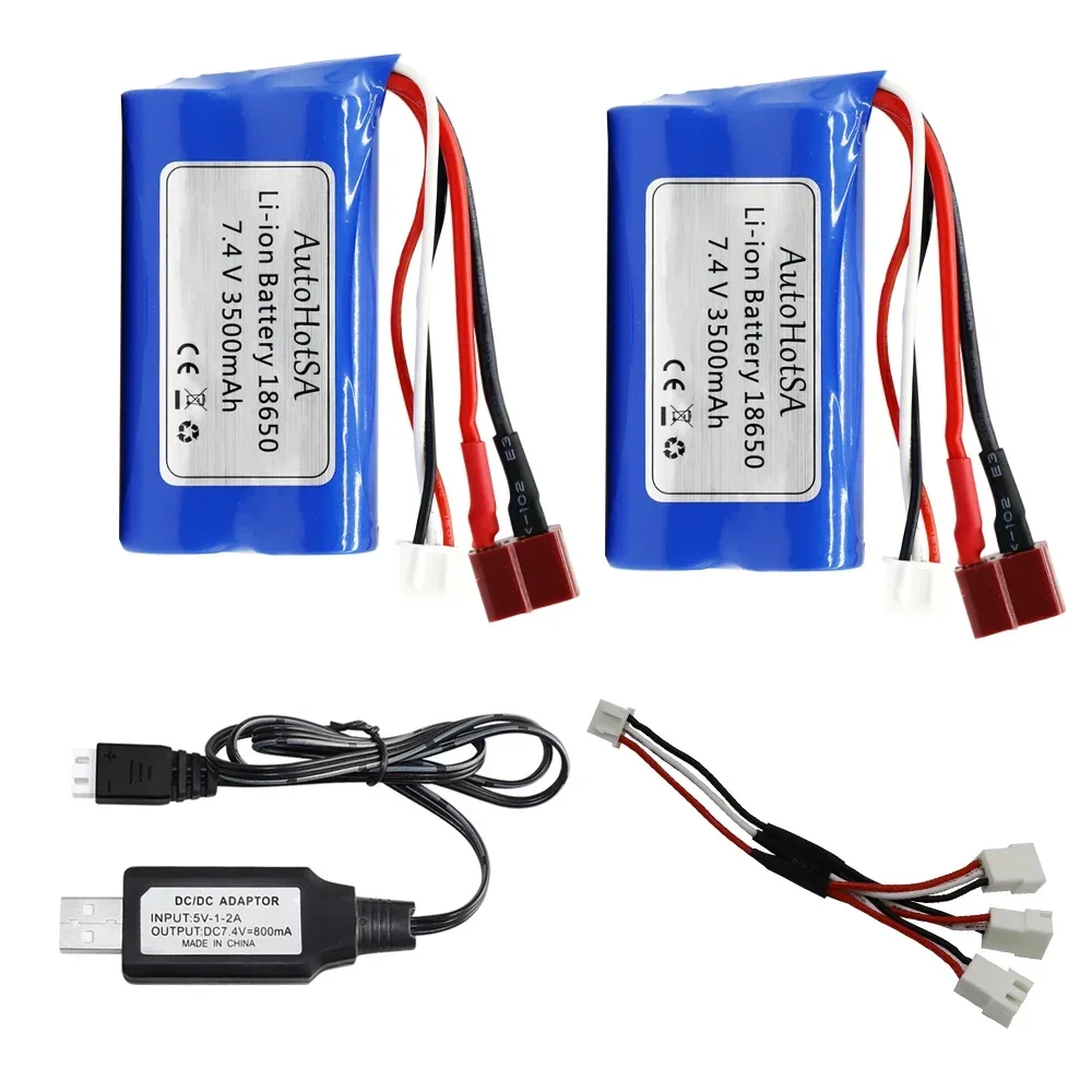 18650 7.4 V 3500 mAh 2 S Li-ion batterij T plug en oplader voor SCY-16102PRO SCY-16101PRO SCY-16103PRO SCY-16201PRO R/C auto onderdelen