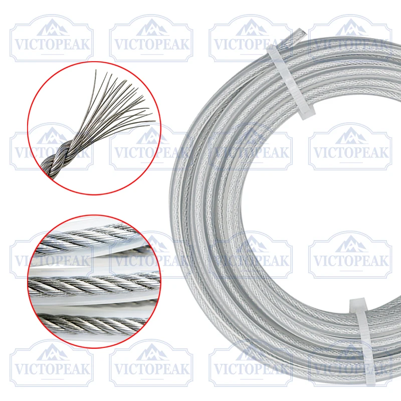 Gardening Power Tool Parts Brush Cutter Replacement Accessories Round 3.0mm/5m Durable Nylon Wrapped Steel Wire Trimmer Line view 3