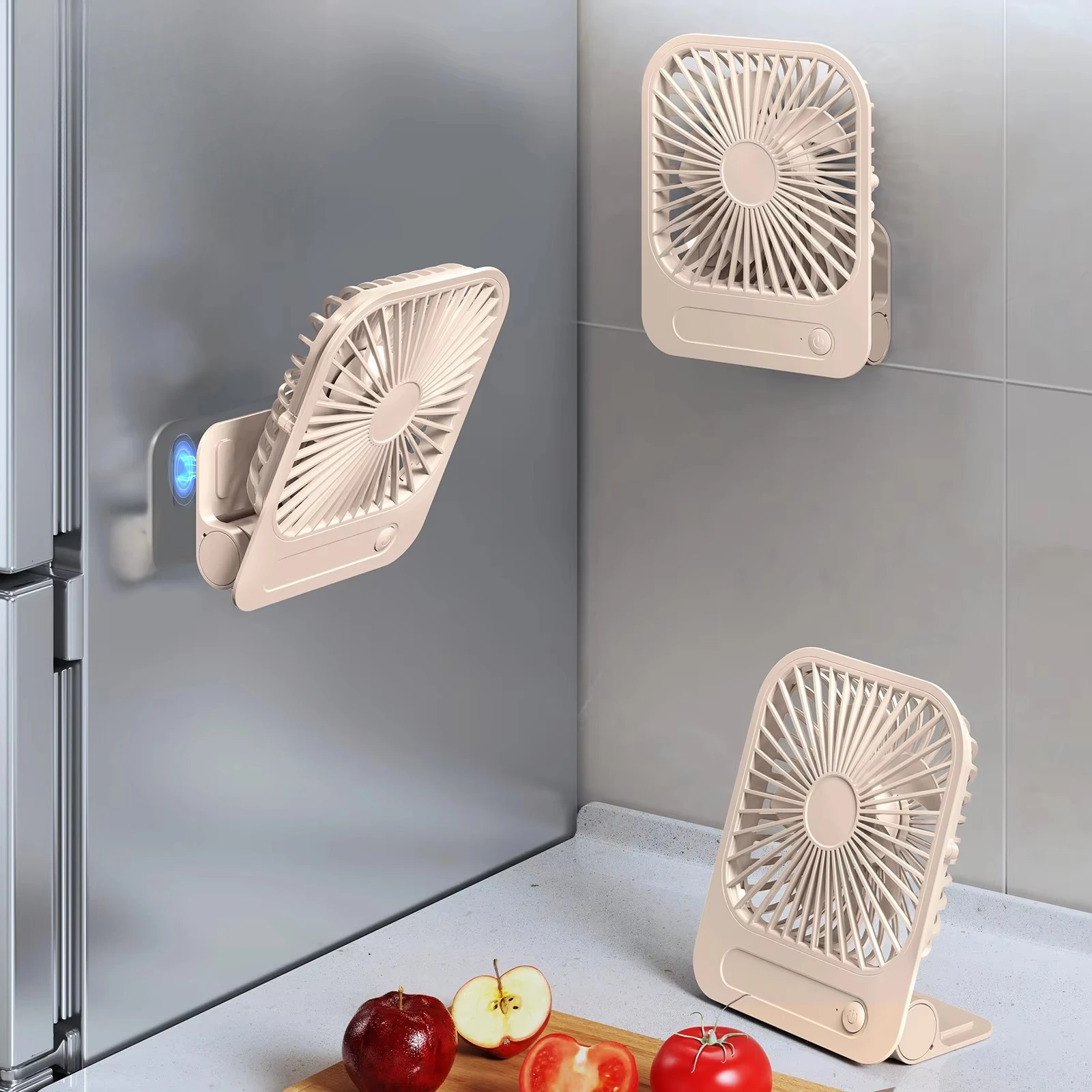 

Eary Magnetic Fan Desk 180° Adjustable 4 Speeds Wind 1200mAh Rechargeable Air Cooling Fan Ultra-thin Usb Fan for Kitchen Gym