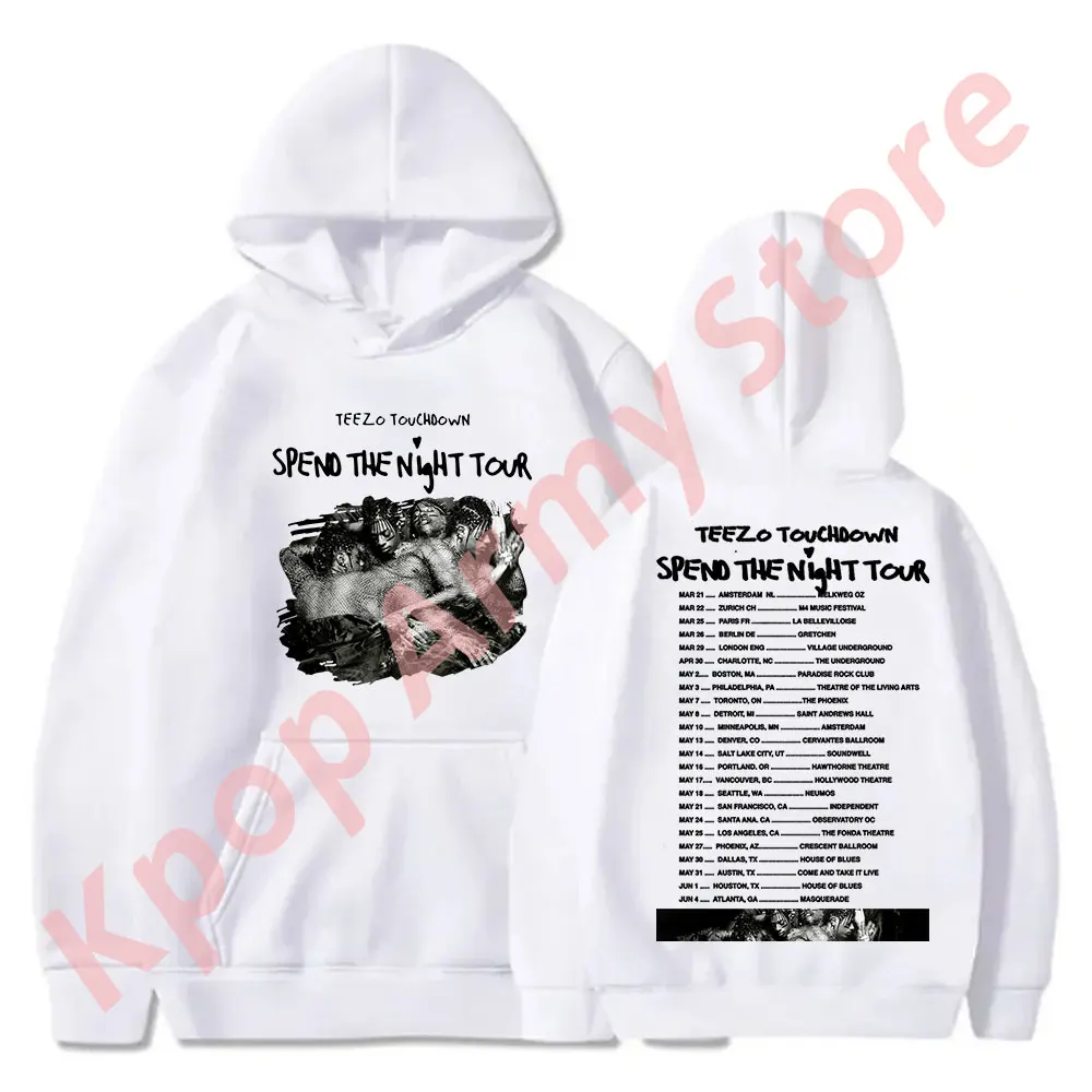 Teezo Touchdown 2024 Spend the Night Tour Merch Hoodies Unisex Fashion Casual HipHop Sweatshirts