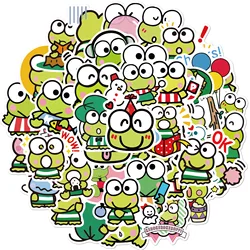 Kawaii Keroppi Dos Desenhos Animados Adesivos para Crianças, PVC Graffiti Decalques, Telefone, Mala, Estacionária, Geladeira, Laptop, Brinquedos, Presente, 10 Pcs, 30 Pcs, 50Pcs