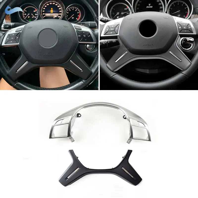 

ABS Chrome /Black For Mercedes Benz C E M ML GL GLS G Class W204 W212 W166 W463 Car Steering Wheel Panel Upper Cover Lower Trim