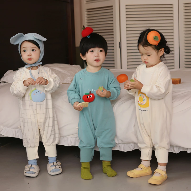 

Newborn Girl Romper 2024 New Autumn and Winter CottonInfant Clothes Soft Baby Onepiece Cartoon Baby Boy Clothes 0 to 24 Months