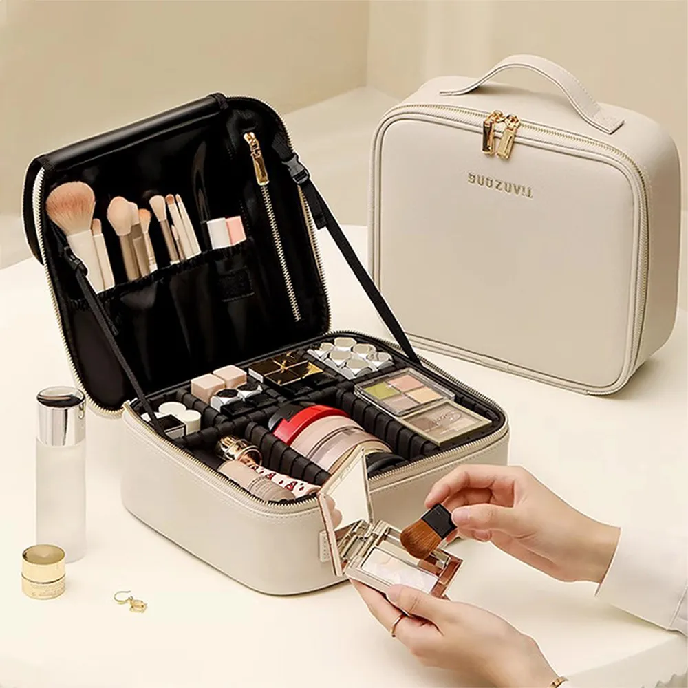 

Новая портативная косметичка большой вместимости 2026 года для женщин, дорожная, с разделителями, многофункциональная