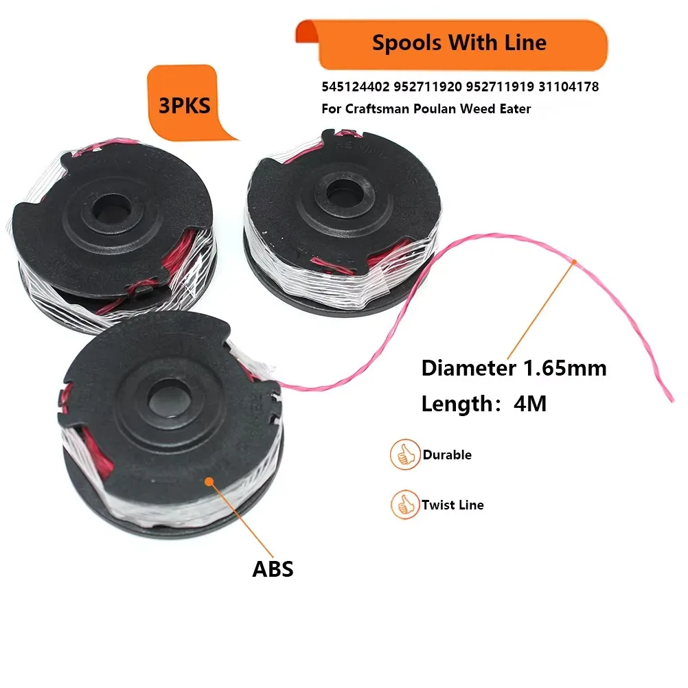 Spool and Line For Craftsman 358745460 Poulan EL 13 TNE EL 15 TNE Mini-trim Auto TNE - 600  WE EL-13TNE Weed Eater Mini Auto