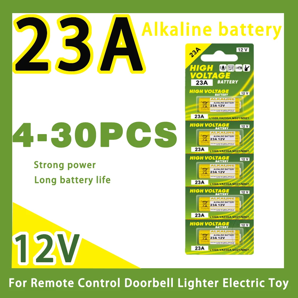 4-30PCS 12V Alkaline Battery 23A 23GA A23S E23A EL12 MN21 MS21 V23GA L1028 GP23A LRV08 for Remote Control Doorbell Toy Dry Cell