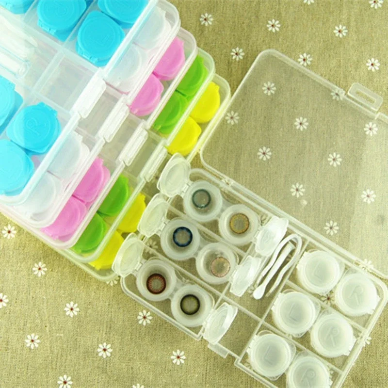 

Contact Lens Case Random Colors Container Travel Set Storage Holder