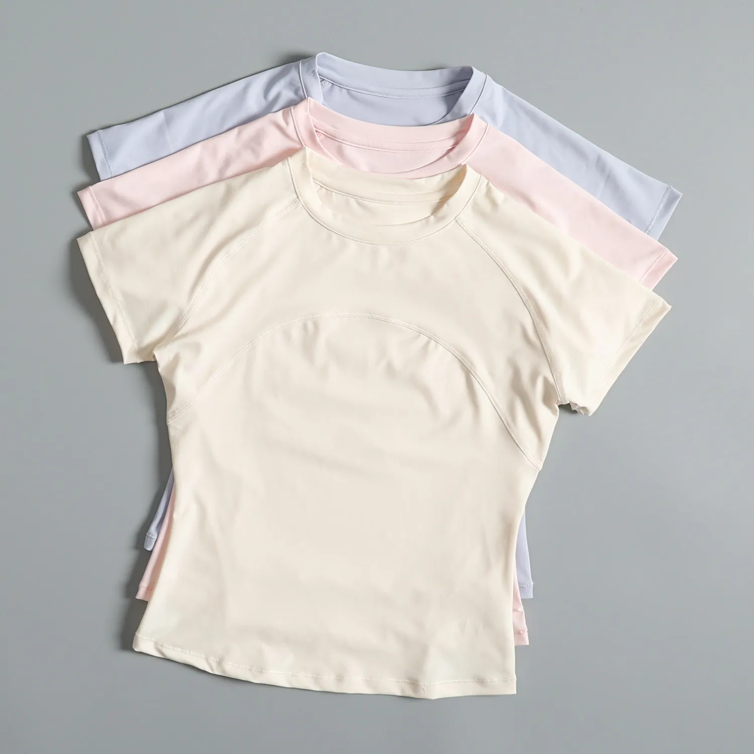 

Женская футболка для йоги, летняя, тонкая, дышащая, для бега и тренировок, быстросохнущая, с коротким рукавом, красивая, облегающая, для спорта и фитнеса