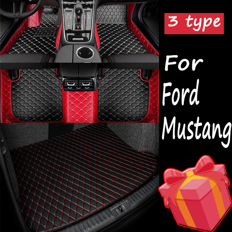 Car floor&Trunk mats for Ford Mustang 2015-2022 16 17 18 19 20 21 Custom foot Pads automobile carpet cover interior accessories