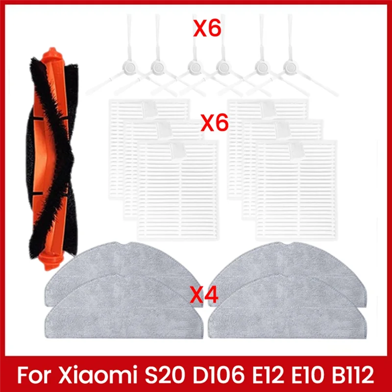 A88X For Xiaomi S20 D106 E12 E10 B112 Spare Parts Vacuum Brush HEPA Filter Mop Cloth Efficient Household Cleaning Accessories