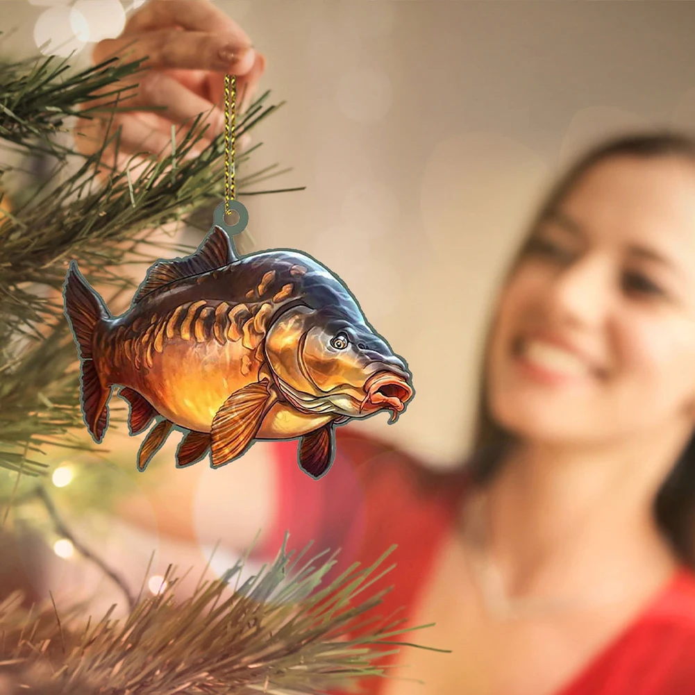 Christmas Tree Decoration Realistic Fishing Decor Decorative Festival Theme for Holiday Party Decor