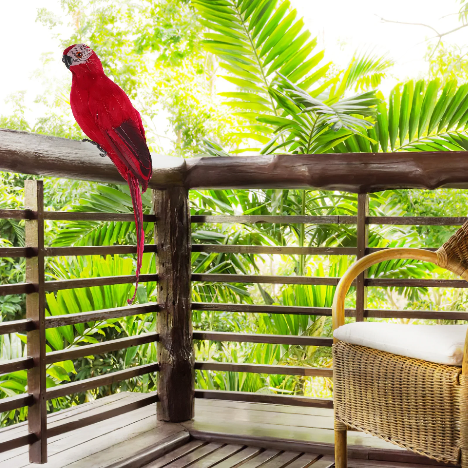 

Realistic Parrot Decoration Fine Workmanship Artificial Birds for Crafts Garden Landscape Window Showcase Natural Theme