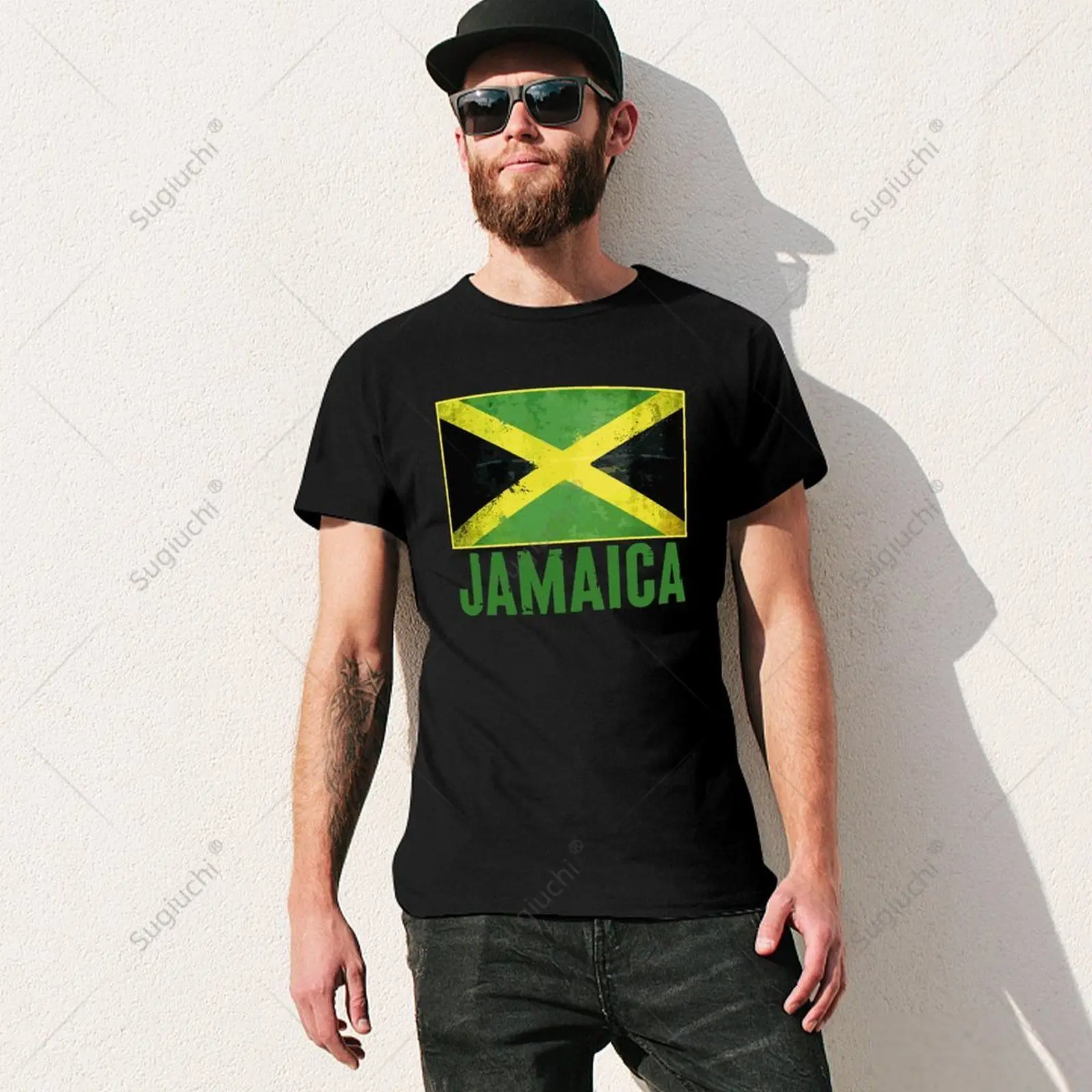 Unisex Men Jamaica Flag Jamaican Tshirt Tees T Shirts Women Boys 100% Cotton T-Shirt