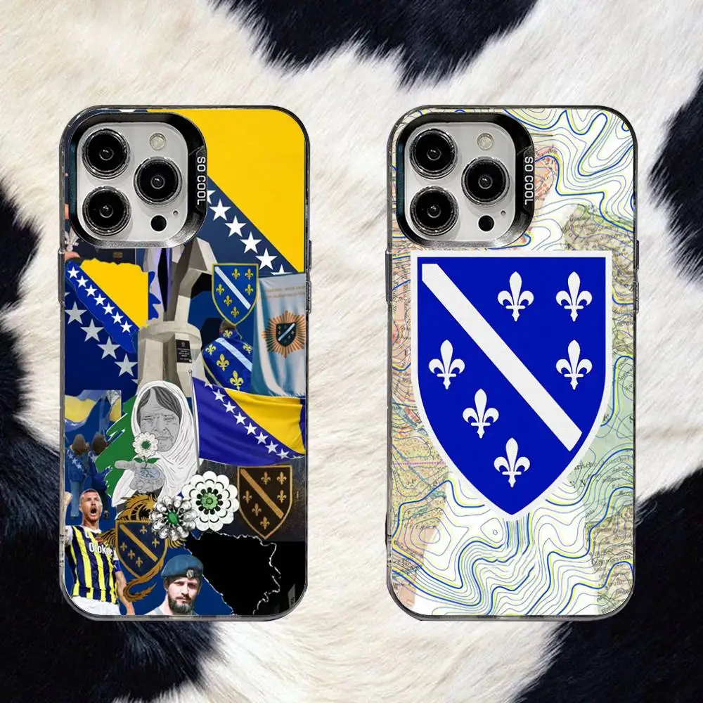 

Bosnia Bosnian Flag Phone Case For iPhone 16,15,14,13,12,11,8,7,Pro,Max,Plus,Mini,XS,SE Anti Fall Black Matte Hard