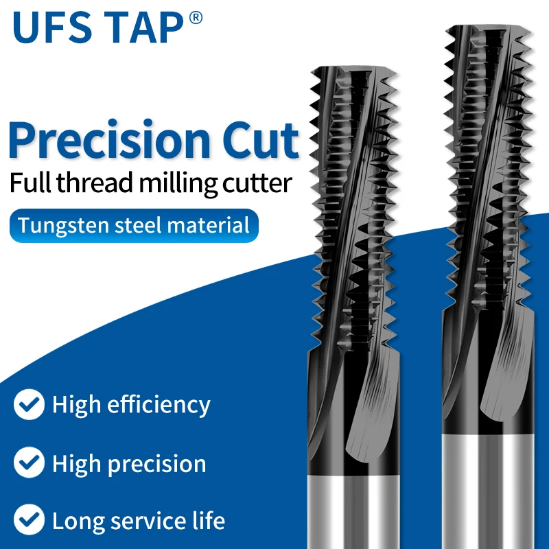 

UFS TAP CNC 60° Tungsten Steel Pipe Full Thread Milling Cutter NPT NPTF 1/16 1/8 1/4 3/8 1/2 3/4 Mill Mills Cutters