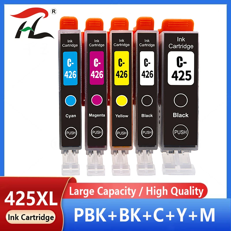 5PCS For Canon PGI425 PGI-425 CLI-426 Compatible Ink cartridge For Canon PIXMA IP4840/IP4940/IX6540/MG5140/5240 Printer