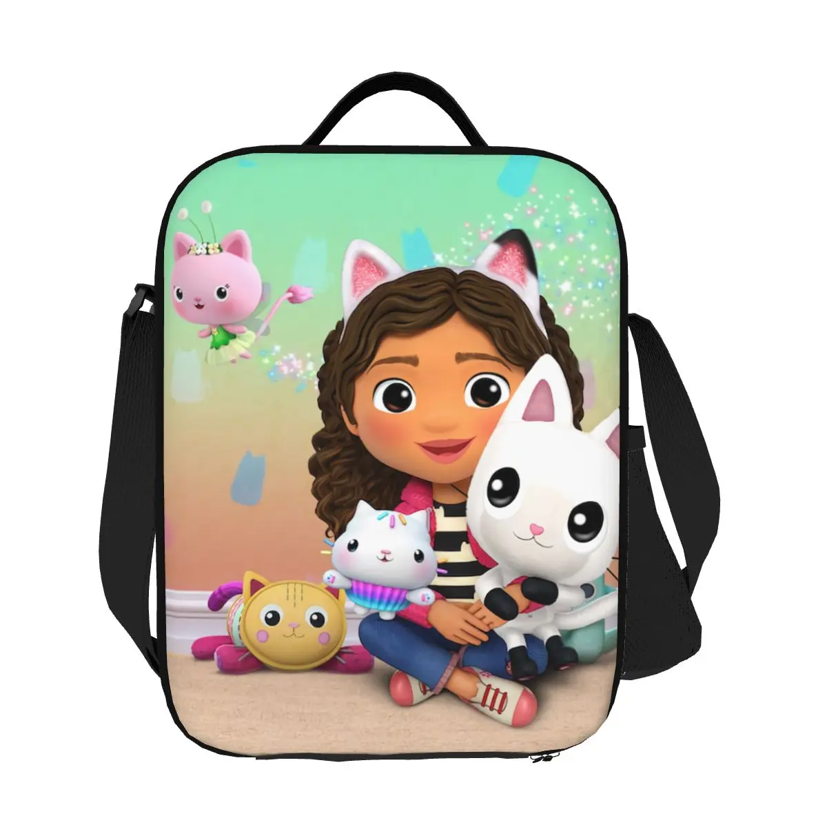 Custom Gabbys Dollhouse Insulated Lunch Bags for School Office Gabby Cat Pandy Paws Portable Cooler Thermal Bento Box Women Kids