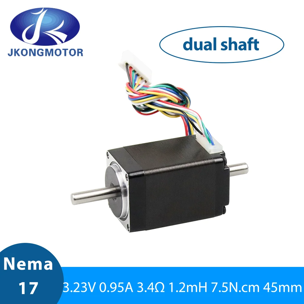 Jkongmotor 4phase Dual Shaft Nema11 Stepper Motor 1.8deg 7.5Ncm(10.62oz.in) 0.95A 6-lead Step Motor for DIY CNC 3D Printer Motor