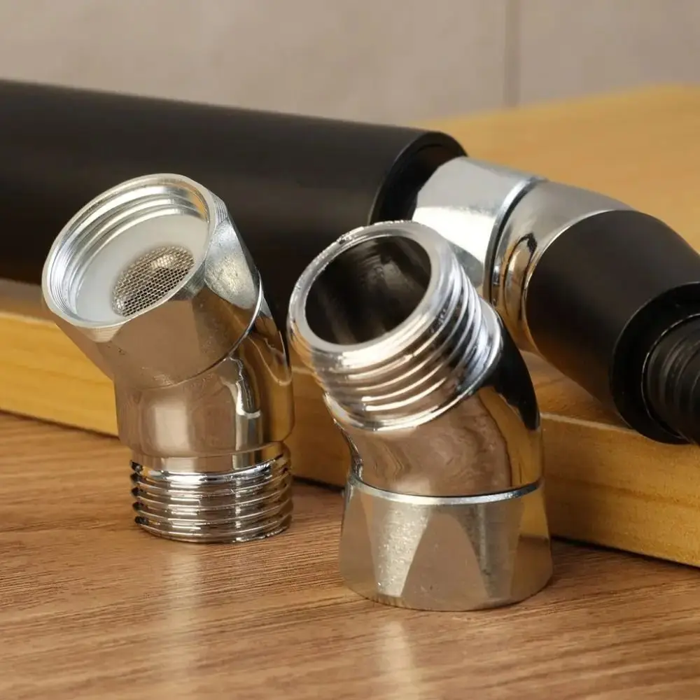 2 قطعة 135 درجة يده دش موصل سهلة الاستخدام زاوية الضابط الفولاذ المقاوم للصدأ قابل للتعديل الكوع محول فندق #5