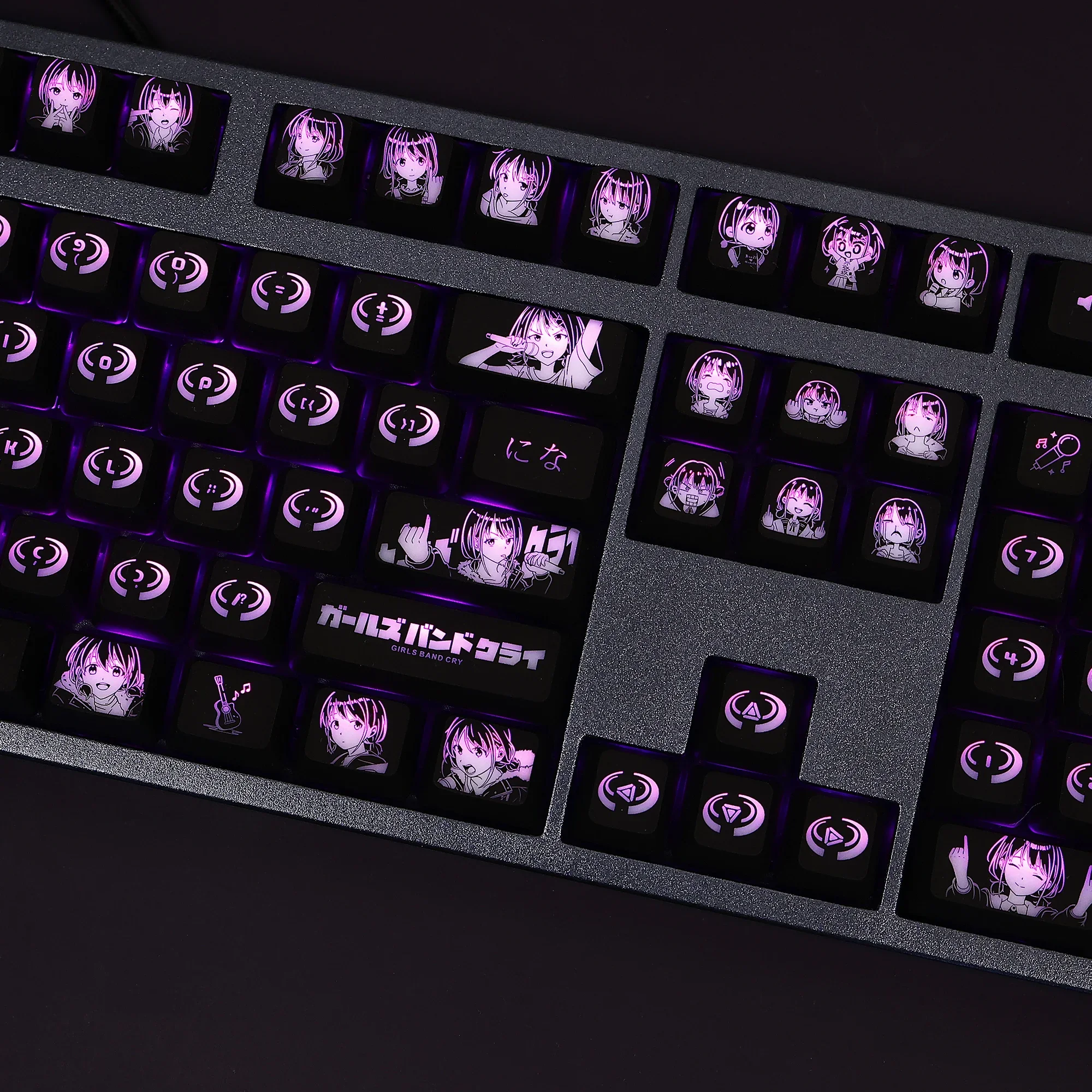 メカニカルキーボード用バックライト付きキーボード,カスタマイズ可能な104キー,アニメ,日曜大工,corsair k70,razer,cherry,isero,girls 'band cry