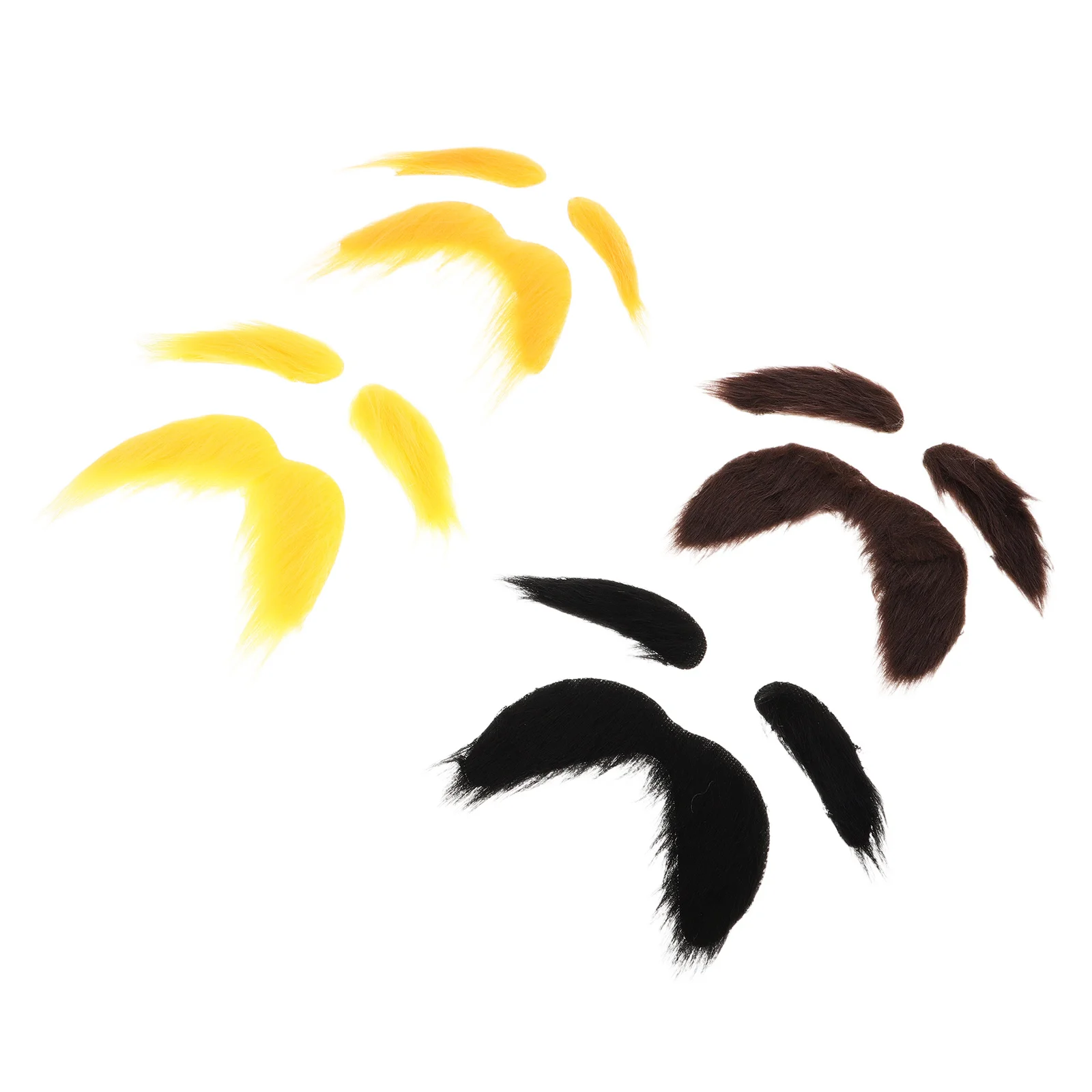 4 セット リアルな偽のひげ口ひげセット 軽量で快適なコスチューム小道具 大人のパーティー用 仮面舞踏会 演劇用