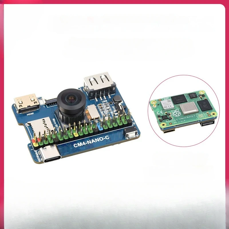 Raspberry Pi CM4 Ultra Mini placa de expansión tipo C, solo tamaño CM4, cámara de 8 megapíxeles a bordo