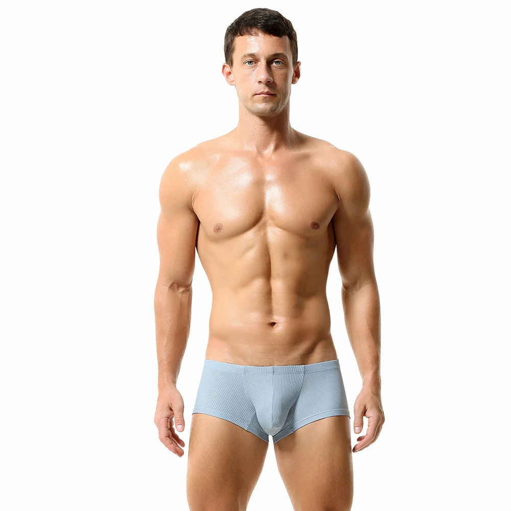 

Ice Silk Underwear For Men With Low Waist Flat Angle Minimalist Slim Fit Pants That Cover The Buttocks