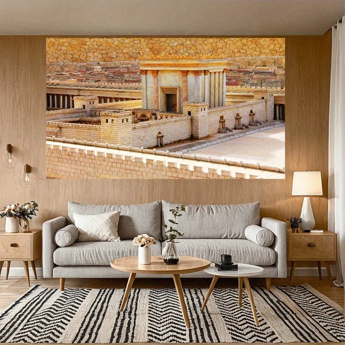One piece of the background of the Second Temple of Jerusalem - replica of the holy site model