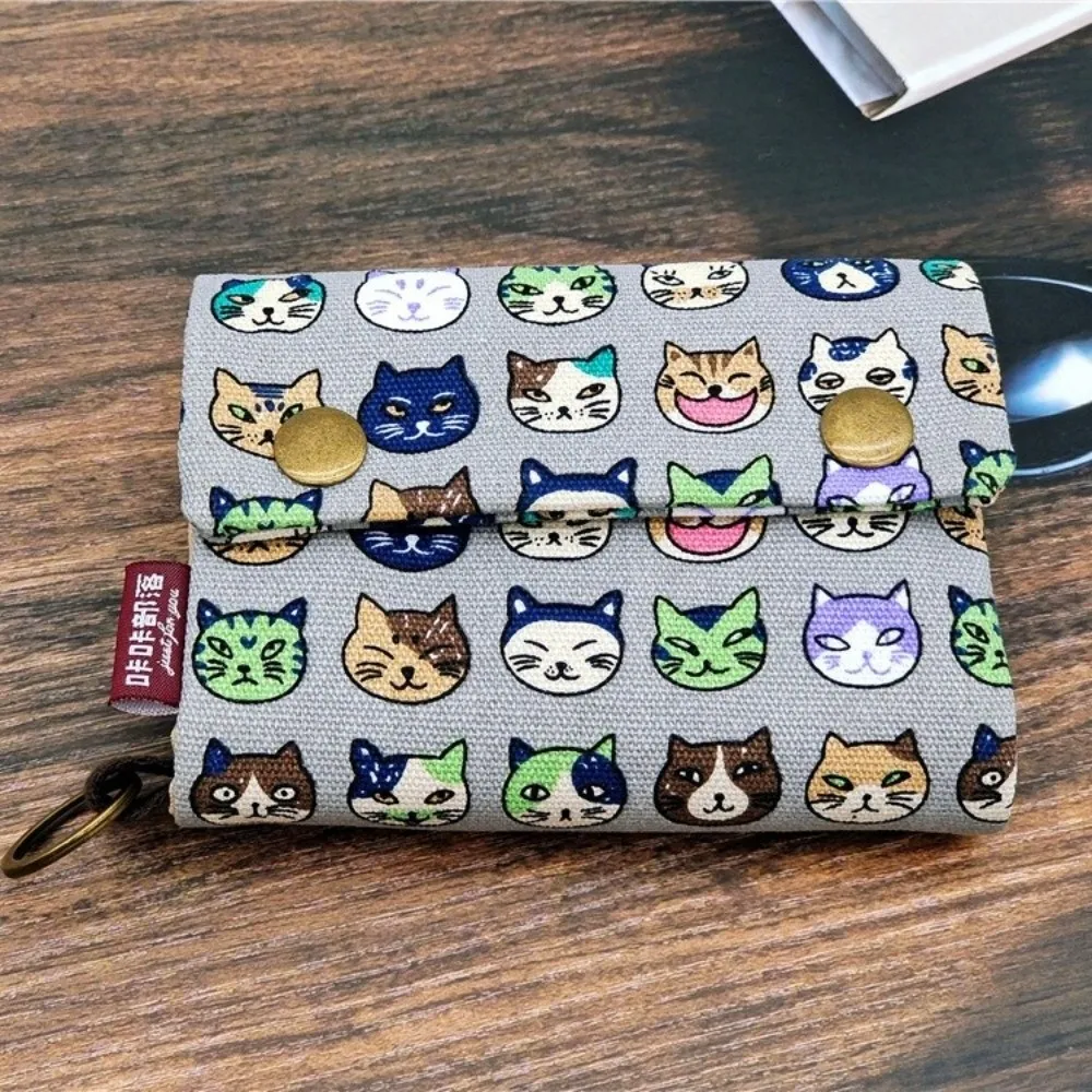 المحمولة خمر محفظة نسائية للعملات المعدنية قماش أضعاف الكرتون المطبوعة محفظة حقيبة التخزين سستة تغيير المال المنظمون النساء الرجال