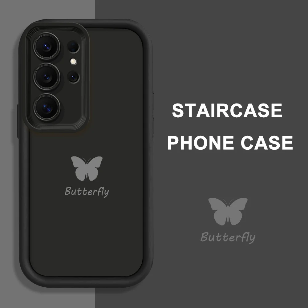 Butterfly Phone Case For Samsung Galaxy S26 S25 S24 S23 S22 S21 S20 FE Plus Ultra 5G Staircase Soft Cover