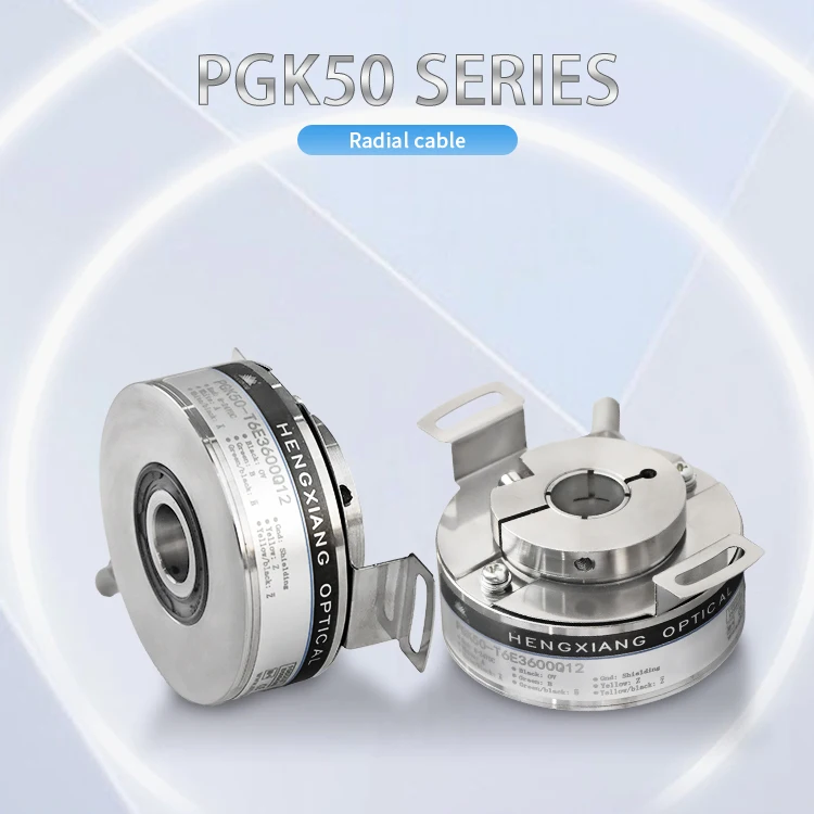 HENGXIANG Incremental Rotary Encoder 1024 Resolution Stainless Steel IP67 Protection PGK50 Shaft DC5V-30V Fixed Mounted for
